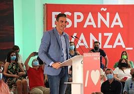 Pedro Sánchez, en un acto en Jaén capital en 2021.