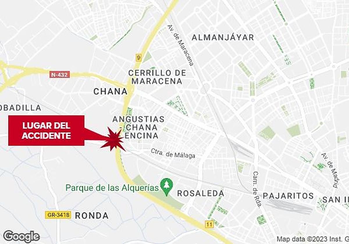 Una colisión deja un herido y un atasco kilométrico en la Circunvalación de Granada.