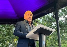 Juan Vida, durante la lectura de su pregón.