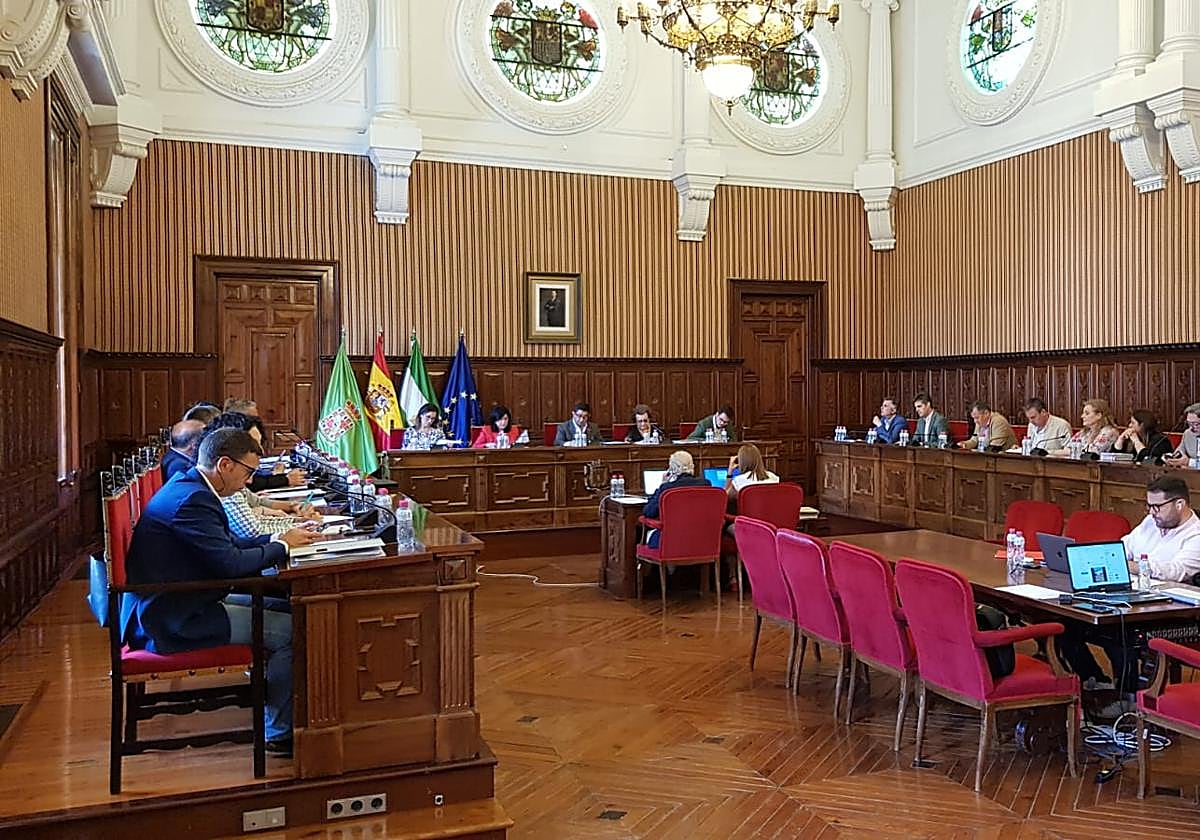 Imagen del pleno ordinario de la Diputación provincial correspondiente a abril.
