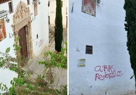 Las pintadas con insultos han aparecido en la fachada del templo del Albaicón.