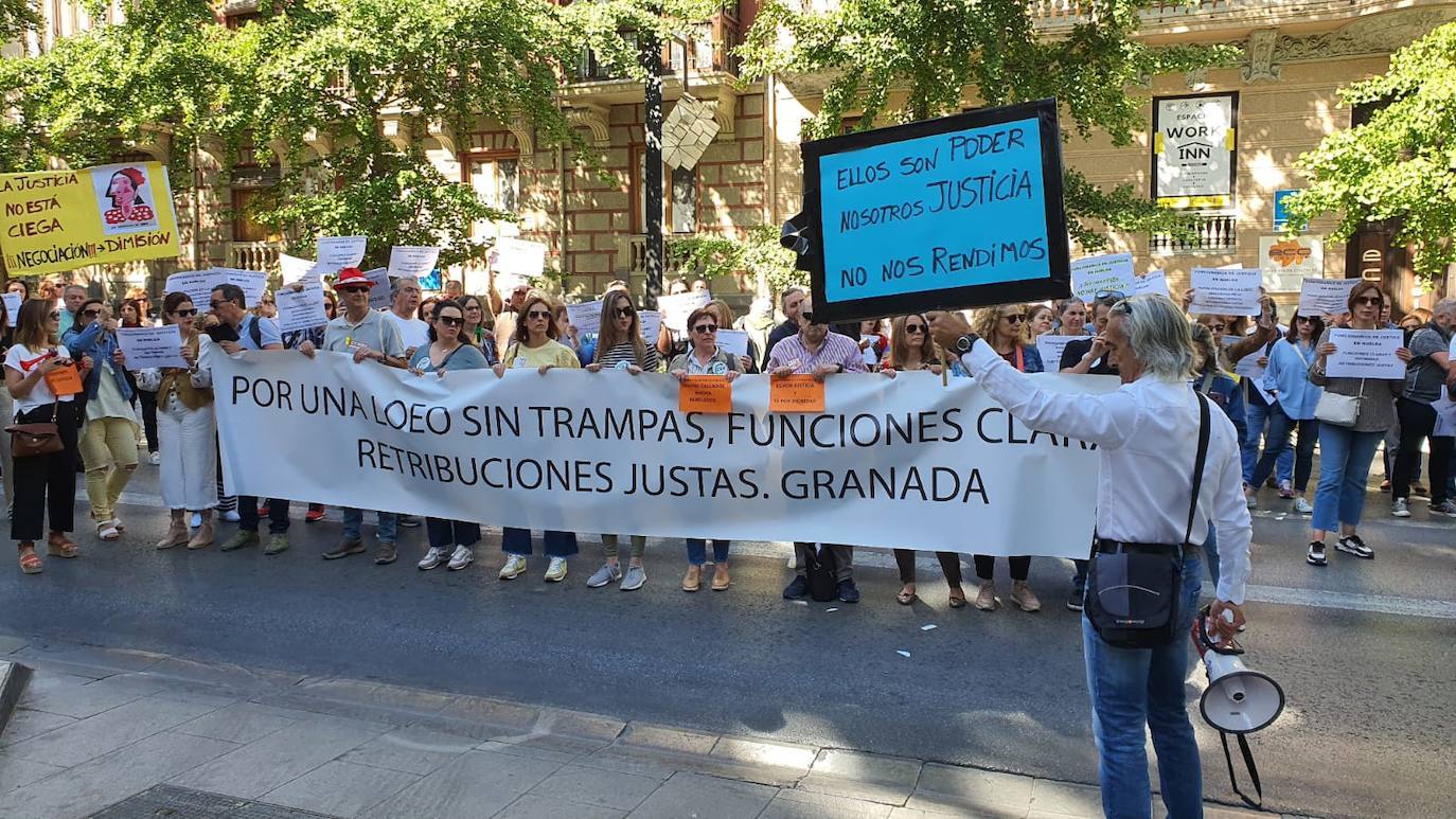 Nueva concentración de los trabajadores de los juzgados este martes.