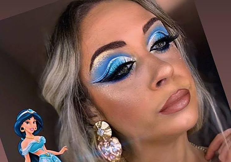 Imagen principal - Maquillaje de Paola de Jasmin, La Sirenita y Campanilla.