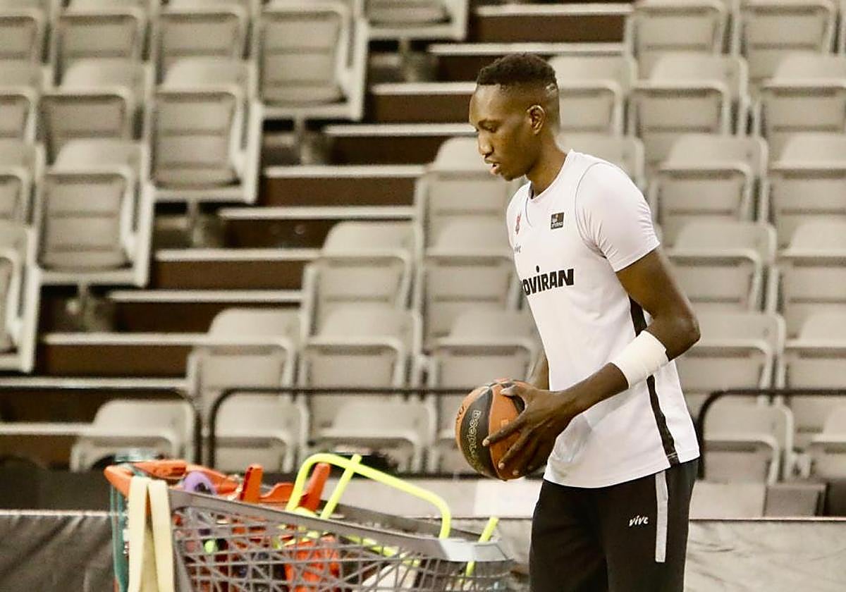 Petit Niang en el entrenamiento del Covirán de este miércoles