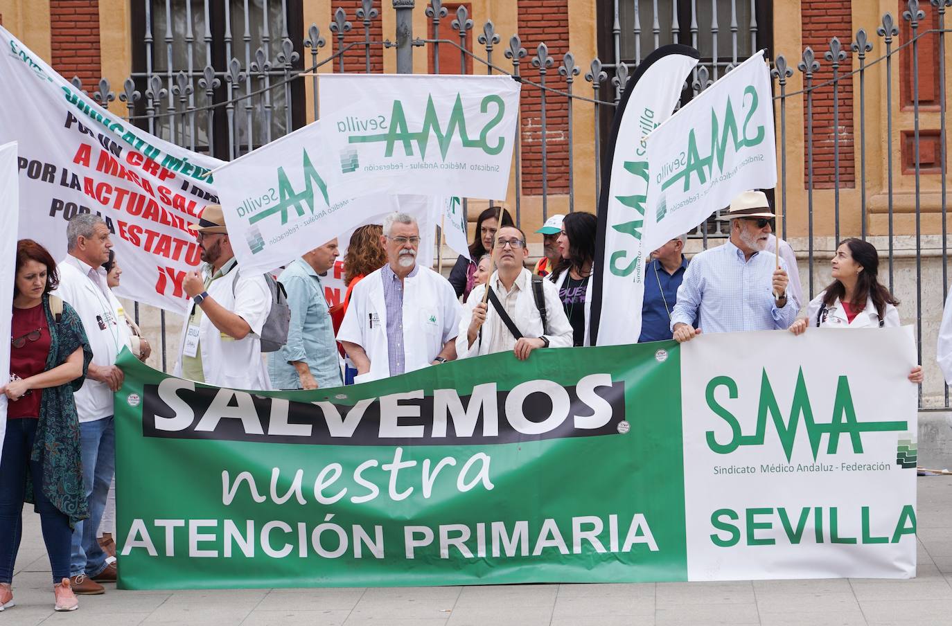 Protesta del Sindicato Médico Andaluz antes el Palacio de San Telmo, la semana pasada.