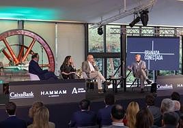 De izquierda a derecha, Raúl Lozano, Ana de Gracia, José Carlos Díez y Fernando Valladares, en el foro GranadaConectada.