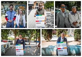 Cristian, Mari Trini, Rafael, José, Jairo, Paquita y Vicente, residentes y trabajadores de Norte, posan para IDEAL.