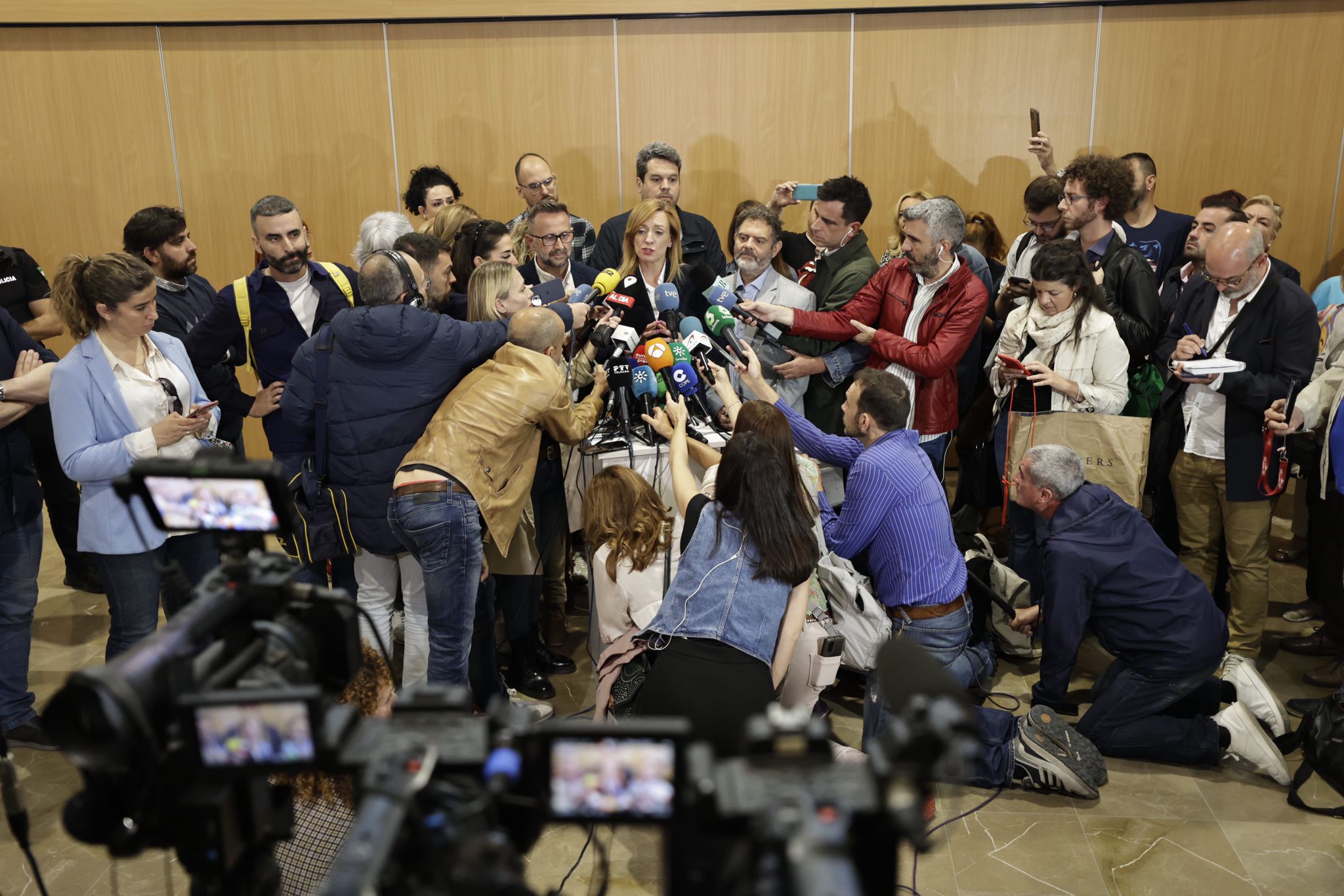 Comparecencia de la alcaldesa de Maracena, Berta Linares, este viernes.