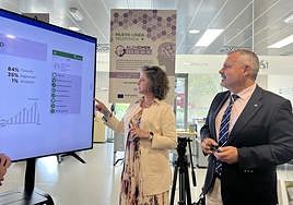 La consejera Catalina García durante la visita a las instalaciones donde se gestiona la aplicación de Salud Responde.