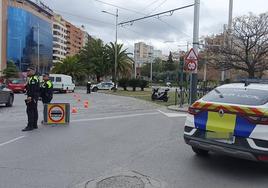 Control anterior de la Policía Local en la plaza Jaén por la Paz.