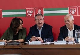 El secretario general del PSOE de Andalucía, Juan Espadas, en la reunión de la Comisión Ejecutiva
