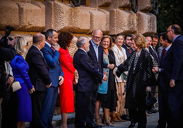 La reina Doña Sofía, en el besamanos.