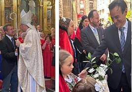 Los alcaldables de PSOE y PP, en los actos de la Virgen de la Capilla.