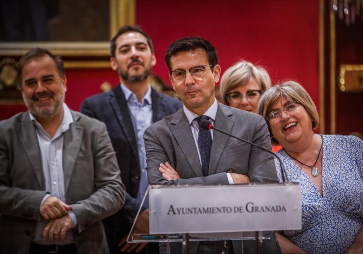 Paco Cuenca en su rueda de prensa de despedida del Ayuntamientod e Granada la semana pasada.