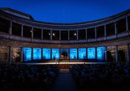 Aspecto que presentaba anoche el Palacio de Carlos V durante el concierto de Javier Perianes.