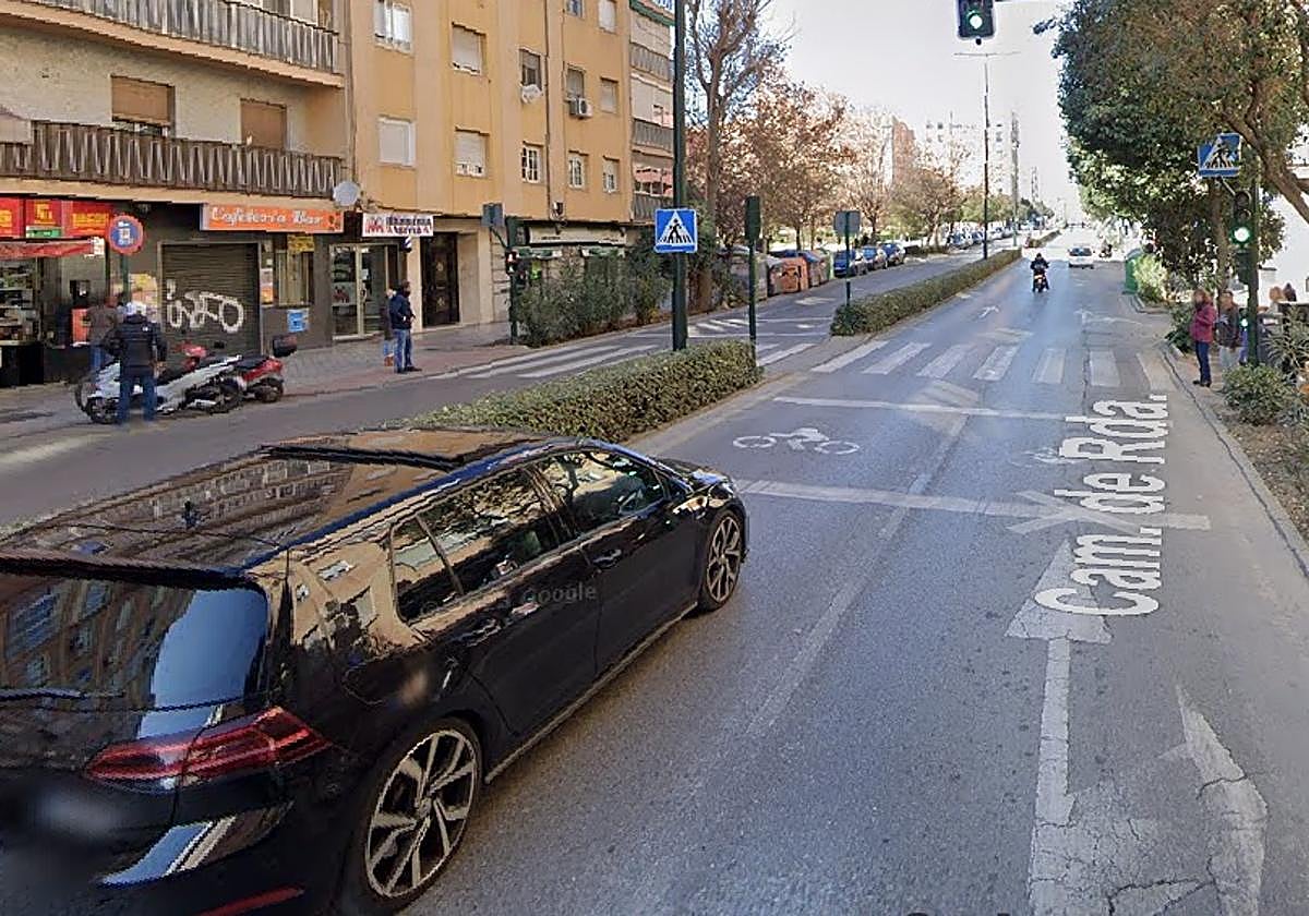 Camino de Ronda a la altura de donde se ha producido el accidente