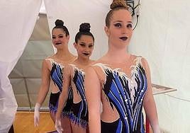 Helena Gutiérrez (centro), en competición.