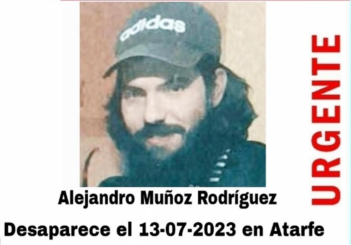 Cartel de la desaparición de Alejandro Muñoz Rodríguez.