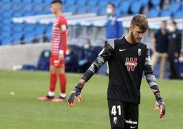 Ángel Jiménez en su debut con el primer equipo en Primera.