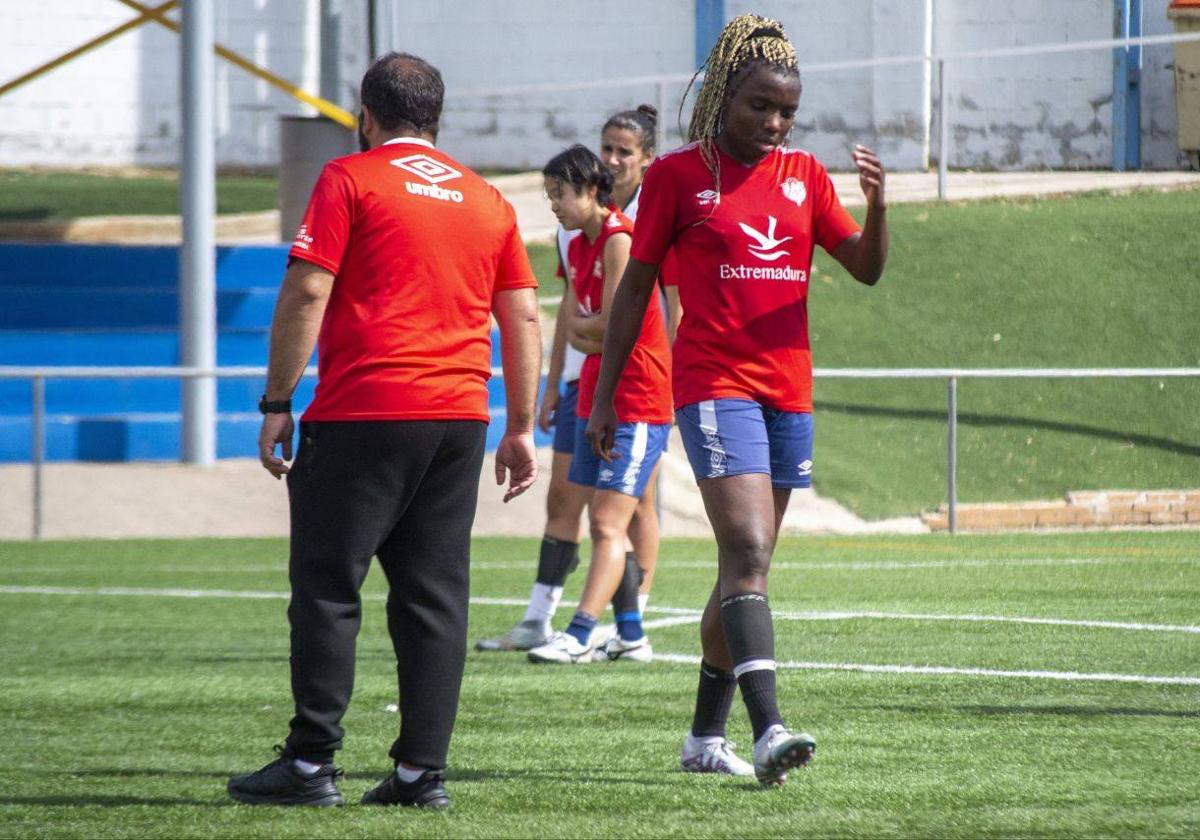 Edna en un entrenamiento en Cáceres.