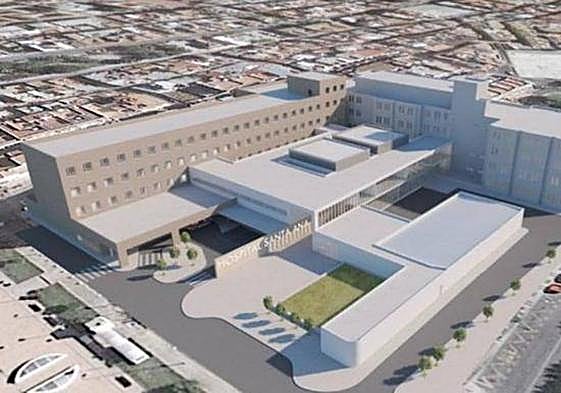 Recreación del hospital tras la finalización de las obras.
