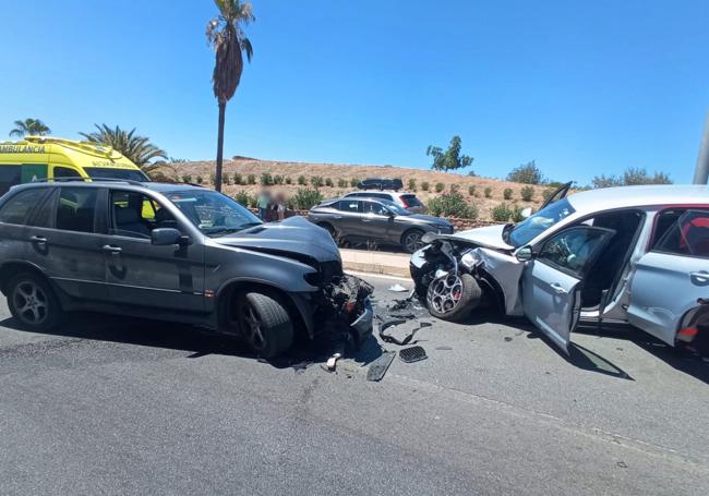 Los dos coches siniestrados.