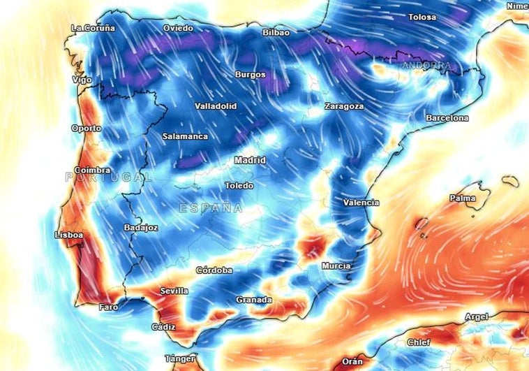 Cambio de temperaturas en España con el paso de la borrasca Patricia