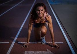 Laura Pérez, preparada para la salida.