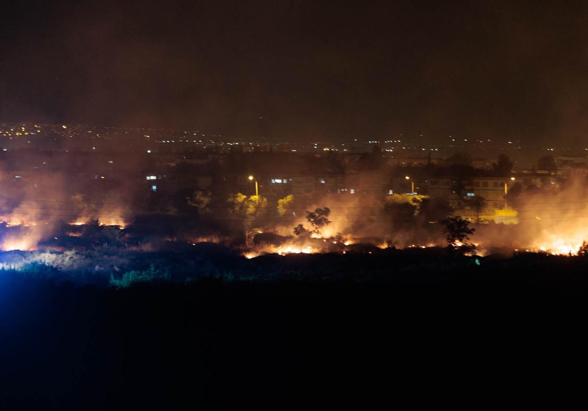 Incendio en la zona Norte de Granada.