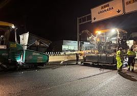 La obra de la A-92G entre Granada y Santa Fe.