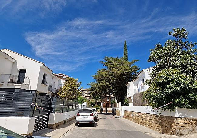 Zona donde ha aparecido el lince, acordonado.