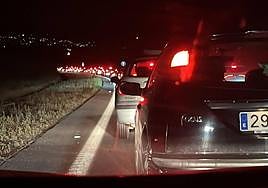 El atasco de la A-44 de este pasado domingo.