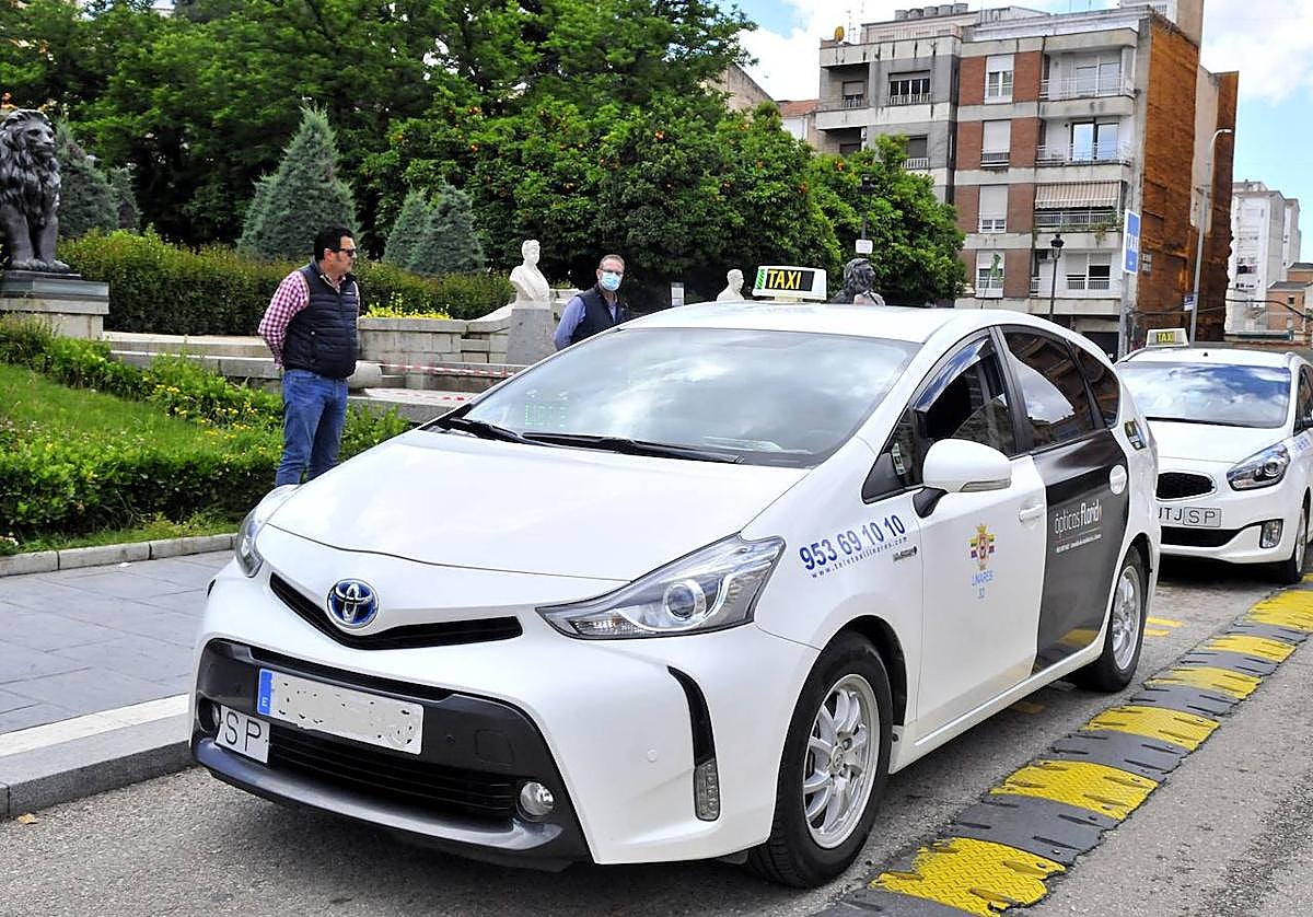 Taxis estacionados en la parada de los jardines de Santa Margarita, en una foto de archivo.