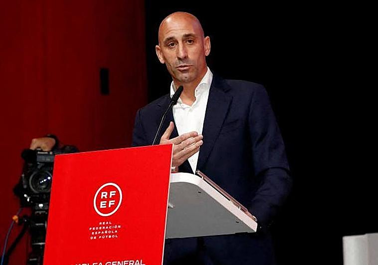 Rubiales, durante su comparecencia.