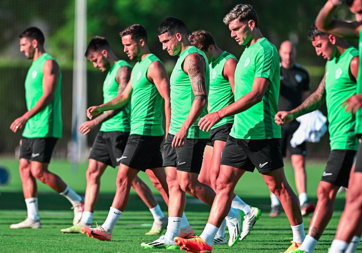 Lucas Boyé, teñido de rubio, durante un entrenamiento esta semana.