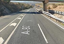 A-92 a su paso por Loja, donde se produjo el accidente.