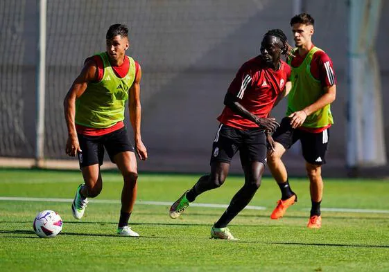 Alpha Diounkou, durante un entrenamiento de esta pretemporada.