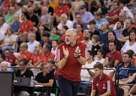 Pablo Laso, ayer en el Palacio de los Deportes