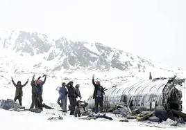 Escena de 'La sociedad de la nieve' rodada en Sierra Nevada, a principios de 2022