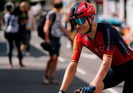 Carlos Rodríguez, sonriente tras ganar la última etapa del Tour de Gran Bretaña.