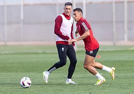 Uzuni persigue un balón ante Callejón.