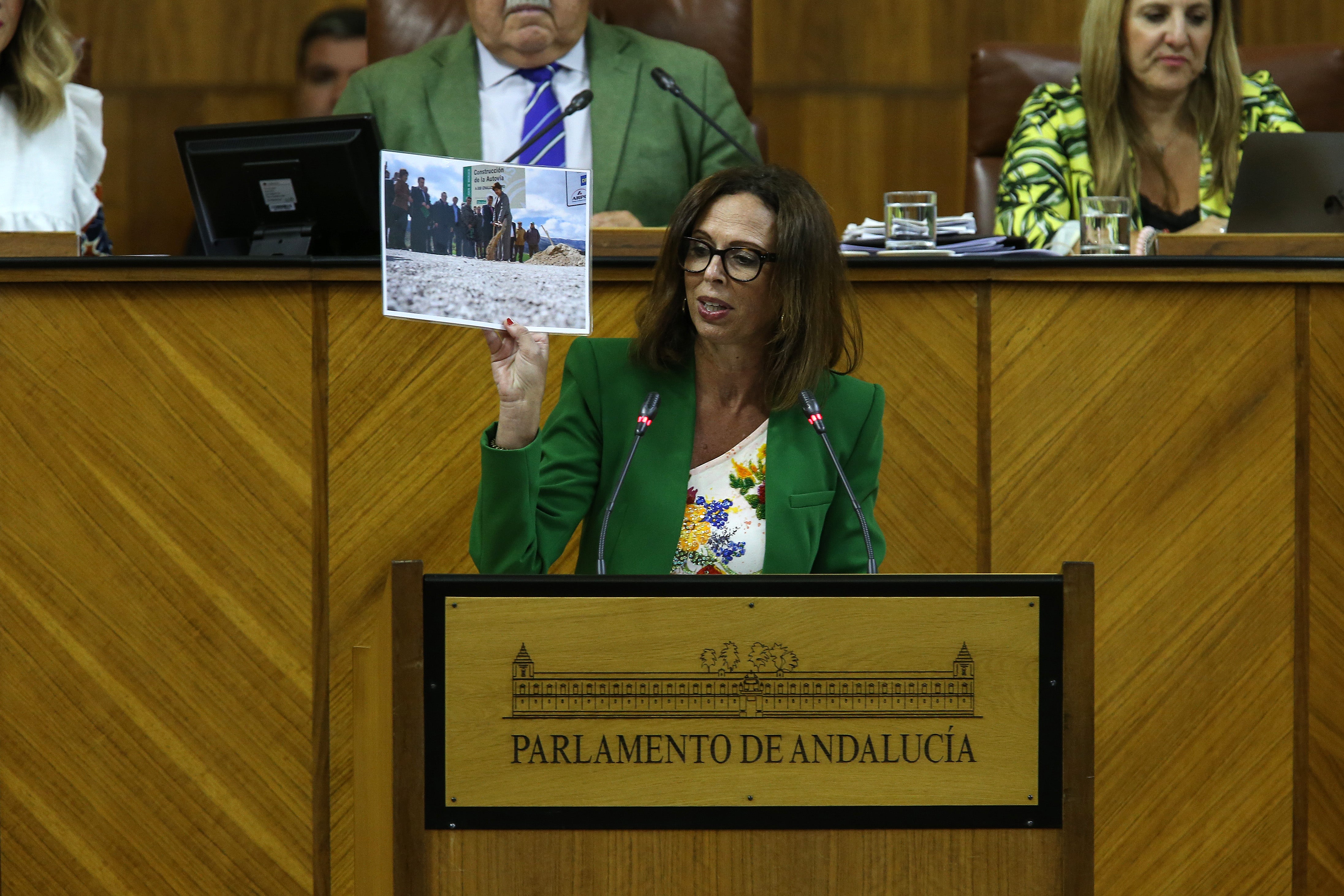 La consejera de Fomento, Rocío Díaz, en el Parlamento andaluz.