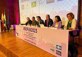 Autoridades participantes en la apertura del Congreso sobre el Procesamiento del Lenguaje Natural.