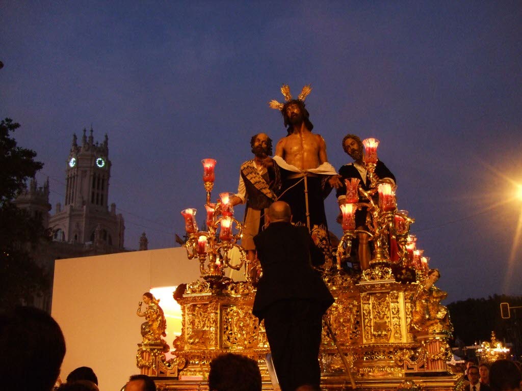 La imagen de Jesús Despojado durante una procesión.