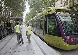 Imagen de archivo del tranvía durante las pruebas, único momento en el que estuvo en marcha.