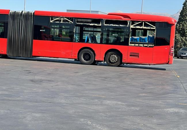 Estado en el que ha quedado el bus accidentado