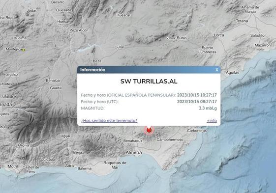Tiembla la tierra en Turrillas: terremoto de 3,4 grados