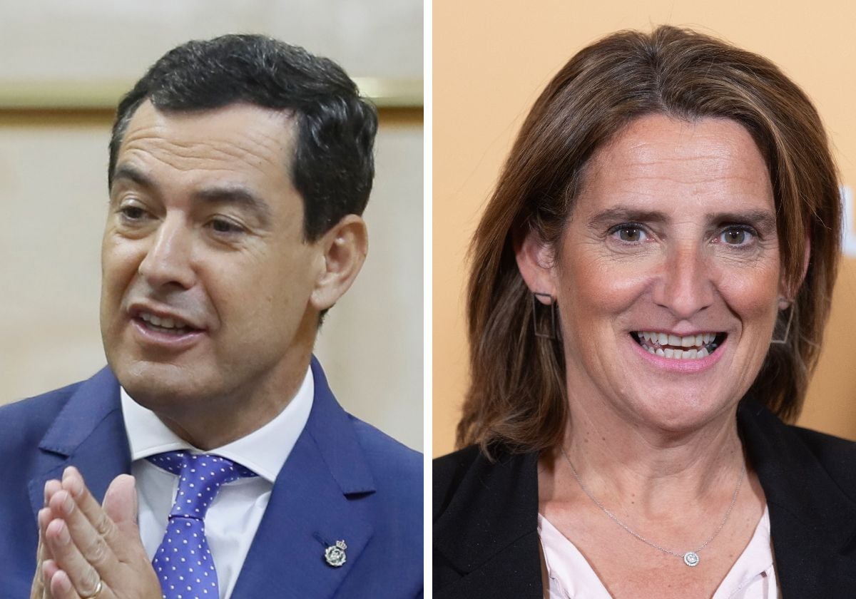 Juanma Moreno y Teresa Ribera.