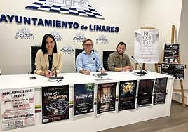Susana Ferrer, Enrique Mendoza y Martín de la Torre, en la presentación de las actividades de Halloween.