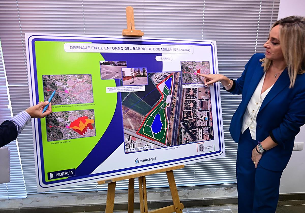 La alcaldesa de Granada, Marifrán Carazo, presenta el proyecto del lago artificial